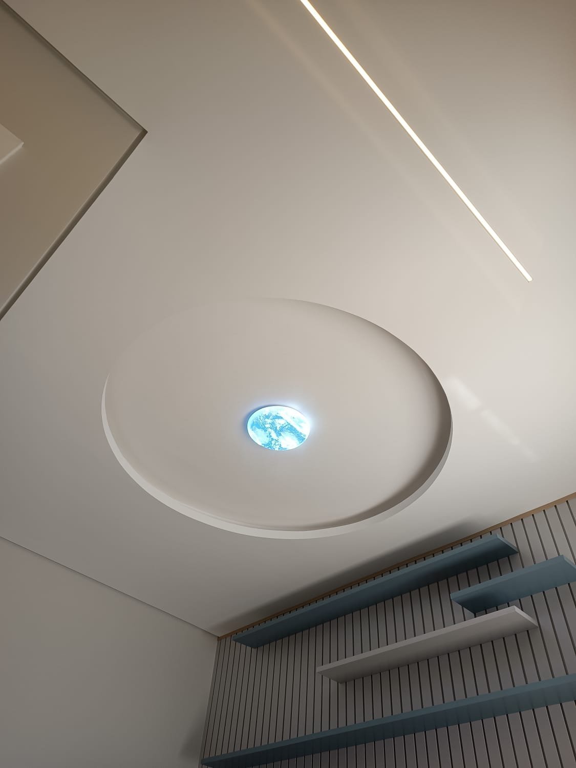 Gesso em Sorocaba 2 Forro Acartonado com Sanca Redonda e Luminária